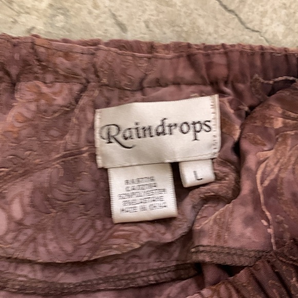 Vintage raindrops burned velvet Brown Tiered Women's Skirt fairy grunge - Picture 3 of 3